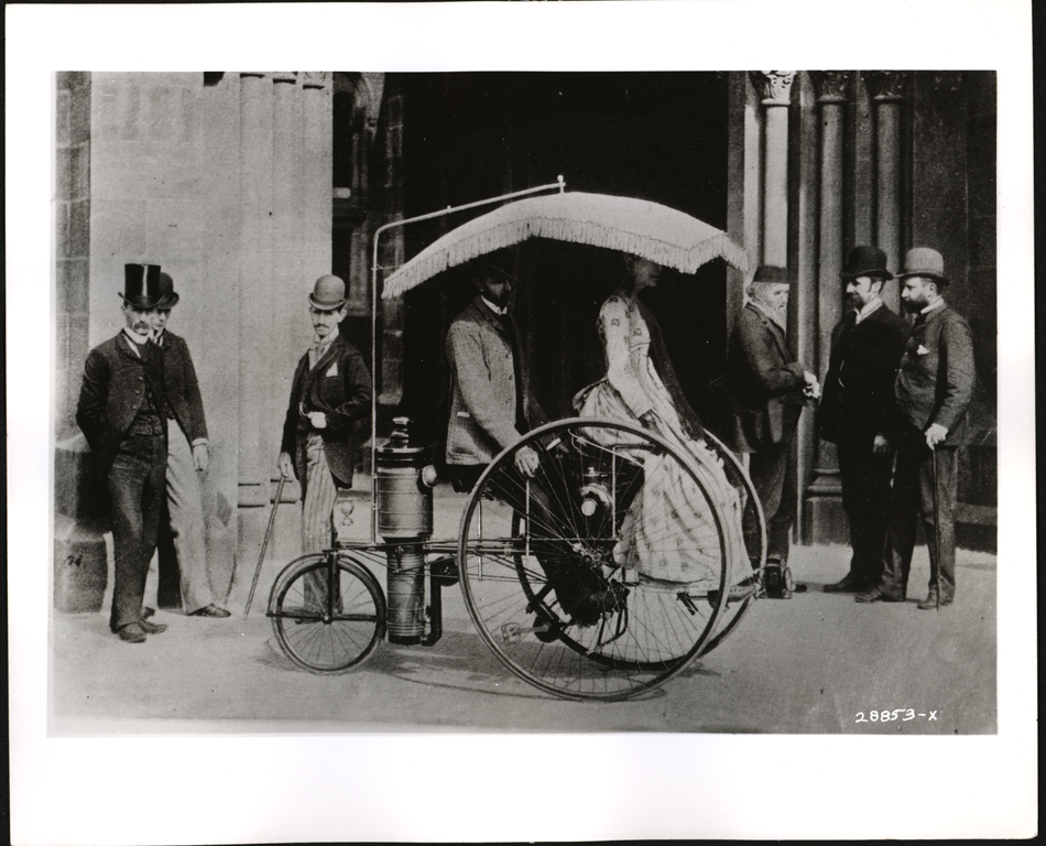 Lucius Copeland Steam Tricycle, 1888, Press Photograph, Front